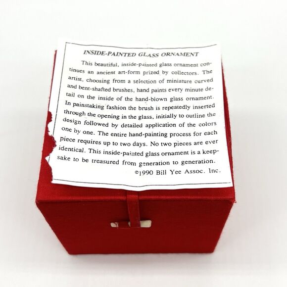 VTG Bill Yee 1990 Christmas Ornament Reverse Hand Painted Angel 3” Blown Glass - Picture 3 of 12